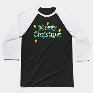 Merry Christmas and Lights Baseball T-Shirt